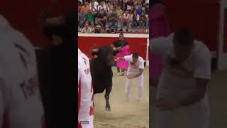 Man does a backflip over a live charging bull [upl. by Ward]