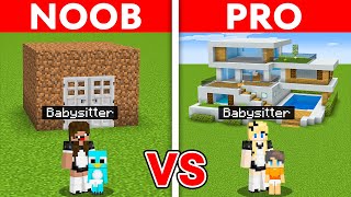 NOOB vs PRO STRICT BABYSITTER HOUSE Build Challenge in Minecraft [upl. by Rhett]