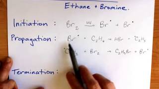 Free Radical Substitution Ethane and bromine [upl. by Artinek371]