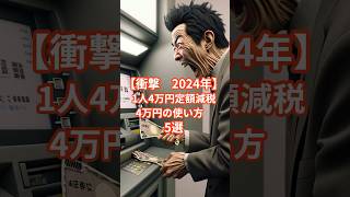 衝撃【1人4万円定額減税】4万円の使い方5選 ランキング1位は？【独自調査】節約 投資 50代 貯金 ゆっくり解説 借金 [upl. by Liauqram70]