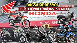 BAGSAK PRESYO NA BA Honda motorcycle  Price and installment update  crisridemotovlog [upl. by Tedder]