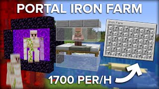 Minecraft Portal Based Iron Farm  1700 Iron Ingots Per Hour [upl. by Gasparo]