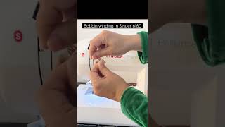 How to wind bobbin in singer sewing machine Refill bobbin  Singer Brilliance 6180 shorts fyp [upl. by Nylakcaj6]