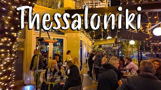 Thessaloniki Greece nightlife walking tour 4k Greece 2024 [upl. by Mauralia51]