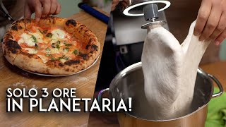 PIZZA NAPOLETANA ALTA IDRATAZIONE IN SOLE 3 ORE come impastare in planetaria  prova N3 Effe ovens [upl. by Raual]