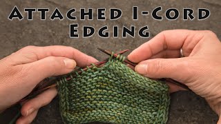 KnitTip Attached ICord Edging Video Tutorial [upl. by Llemor]