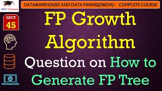 L45 FP Growth Algorithm  Question on How to Generate FP Tree  Data Mining Lectures in Hindi [upl. by Aremahs]