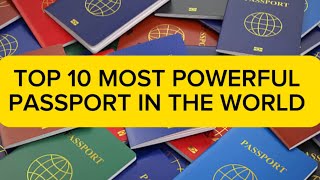 TOP 10 MOST POWERFUL PASSPORT IN THE WORLD2024 internationaltravel passport traveltheworld [upl. by Ahcila435]