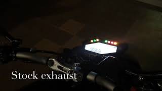 Yamaha MT09 stock exhaust vs SC Project CRT [upl. by Scoville942]