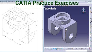 CATIA Training Course Exercises for Beginners  4  CATIA V5 Part Design Exercises [upl. by Eras]