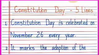 Constitution Day Essay 5 Lines in English  5 Lines on Constitution Day  About Constitution Day [upl. by Lednahc]