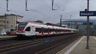 Züge in Sissach Schweiz 🇨🇭 Trains in Sissach 🇨🇭 Schwitzerland [upl. by Sperry]