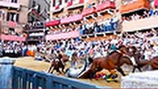 Palio  Horse Race Disaster  Siena Italy 2014 [upl. by Enelrae]