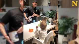 Bartender Creates Adorable Tinytini For Toddler [upl. by Wilona38]