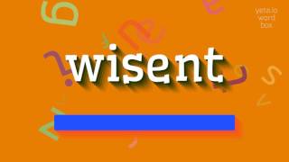 WISENT  HOW TO PRONOUNCE IT wisent [upl. by Colfin65]