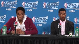 DeMar DeRozan and Kyle Lowry Postgame Interview Game 1 NBA Playoffs Cavs vs Raptors [upl. by Nnylirret383]