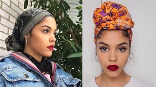 4 WAYS I TIE MY HEAD WRAPS SCARF  TURBANS [upl. by Harli159]