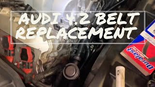 Audi 42 V8 belt installation [upl. by Tewell]