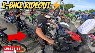 DIRT BIKES CRASH THE EBIKE RIDEOUT‼️ [upl. by Arualana897]