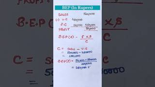 Calculation of BEP  BEP formula  cost volume profit analysis [upl. by Kincaid]