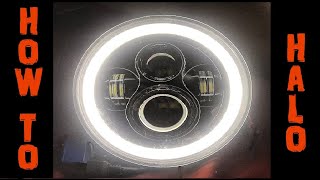 How to Hook Up Wire Halo Drl on any 5 34 or 7quot Motorcycle Led Headlight Install H4 DIY [upl. by Drusie]