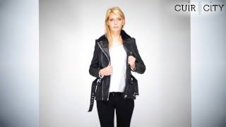 Veste Cuir Redskins Femme Noire  Marlen Rivoli Black En Video [upl. by Weldon980]