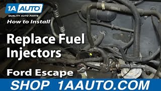 How To Replace Fuel Injectors 0107 Ford Escape 20L [upl. by Naitsirhc]