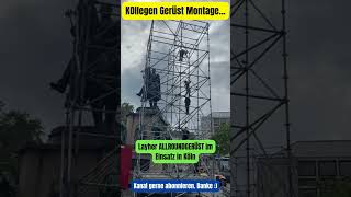 Gerüst Aufbauen Layher Allroundgerüst im Einsatz Bin zwar eher Layher Blitz oder Plettac SL70 Fan [upl. by Odnumde]