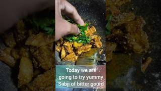 Kadu n lagnari khamang karlyachi bhaji  fried crispy tasty bitter gourd sabji [upl. by Muir]