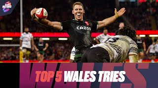 Top 5 Tries  Wales  Autumn Nations Series [upl. by Barnett499]