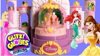 Glitzi Globes Spin n Sparkle Castle Playset ❤ Disney Princess Belle Ariel Sleeping Beauty [upl. by Yrdnal]