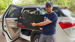 Car Sun Shade Installation amp Unboxing  MG Hector Sun Shade Installation  Mg Hector Accessories [upl. by Robinet935]