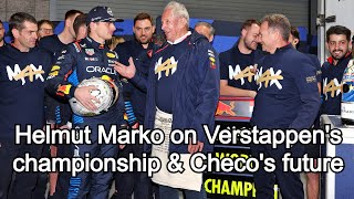 Red Bull’s Dr Helmut Marko on Verstappen’s 4th championship and HINTS at Checo Perez future [upl. by Suqram]