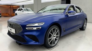 4K 2025 GENESIS G70 quotBurleigh Blue  Forest Blue amp Vanilla Beigequot Walkaround Review [upl. by Aleemaj905]