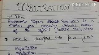 ARBITRATION PART1  LLB NOTES [upl. by Bopp]