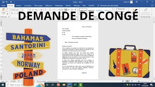 COMMENT RÉDIGER UNE LETTRE DE DEMANDE DE CONGÉ [upl. by Noicnecsa]