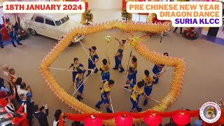 2024 Pre Chinese New Year Dragon Dance  Suria KLCC by CHSAA Dragon amp Lion Dance Troupe 雪蘭莪公中校友會龍獅團 [upl. by Airotahs]