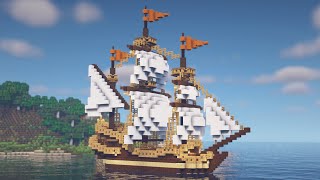 Minecraft  How to Build a Medieval Ship Tutorial [upl. by Gnivri290]