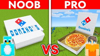 NOOB vs PRO DOMINOS PIZZA House Build Challenge in Minecraft [upl. by Aicekat]