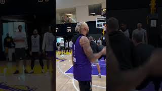 GUARDS vs BIGS at Lakers Practice Part 2 BTS Lakers [upl. by Kaja]