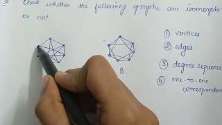 Isomorphic graphs  Conditions to check isomorphism of two graphs  Graph Theory Anna University [upl. by Boorer763]