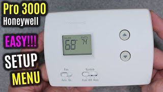 Honeywell Home PRO 3000 Setup amp Operation  NonProgrammable  Manual Digital Thermostat [upl. by Noelyn532]