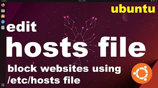 How to edit Hosts file in Ubuntu  How to Block Websites in Linux using etchosts file [upl. by Leiad937]