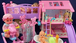 10 Minutes Satisfying with Unboxing Barbie Villa PlaysetDoll Bath Toys Review ASMR [upl. by Asnarepse]