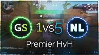 CS2 gamesense vs neverlose  1 vs 5 Premier hvh [upl. by Ivonne]