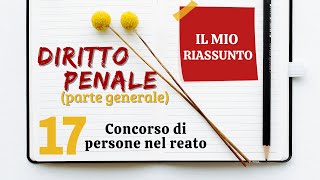 Diritto Penale parte generale  Capitolo 17 concorso di persone nel reato [upl. by Dlawso]