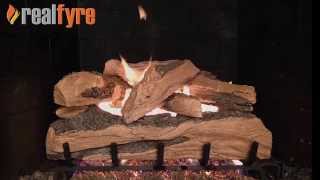 Peterson Real Fyre Split Oak Designer Plus Log Set Shown With the G45 Burner [upl. by Ennayd]