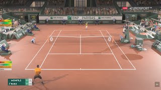 Gael Monfils VS Sebastian Baez  Roland Garros 2023  Tennis Elbow 4  Gameplay  CPU vs CPU [upl. by Halbeib]