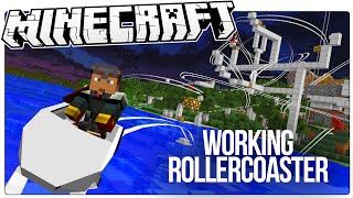 This Working Minecraft Roller Coaster Has Loops Drops Corkscrews More Minecraft Custom Mod Map [upl. by Ulric]