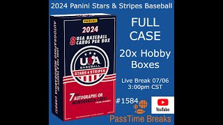 0706  2024 STARS AND STRIPES BASEBALL  1x Case 20x Hobby Box 1584 LIVE BREAK [upl. by Raddi]